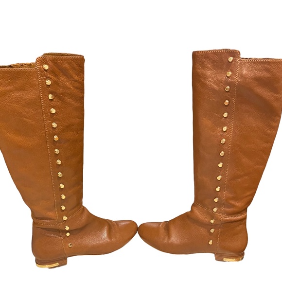 MICHAEL KORS | AILEE GOLD STUD BOOTS SZ 7 - Picture 5 of 16